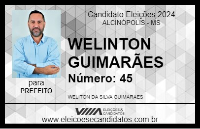 Candidato WELITON GUIMARÃES 2024 - ALCINÓPOLIS - Eleições