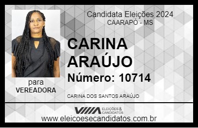 Candidato CARINA ARAÚJO 2024 - CAARAPÓ - Eleições