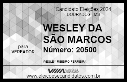 Candidato WESLEY DA SÃO MARCOS 2024 - DOURADOS - Eleições