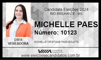 Candidato MICHELLE PAES 2024 - RIO BRILHANTE - Eleições