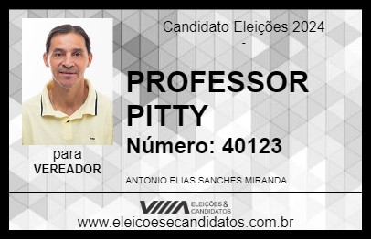 Candidato PROFESSOR PITTY 2024 - JARDIM - Eleições