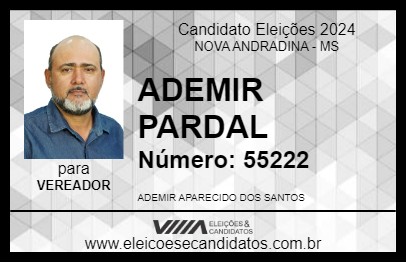 Candidato ADEMIR PARDAL 2024 - NOVA ANDRADINA - Eleições