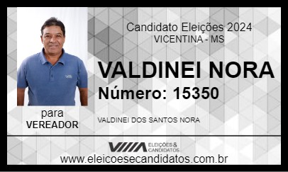 Candidato VALDINEI NORA 2024 - VICENTINA - Eleições