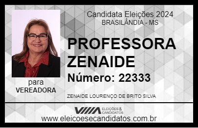 Candidato PROFESSORA ZENAIDE 2024 - BRASILÂNDIA - Eleições