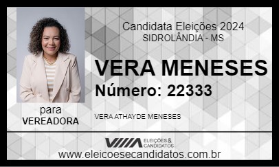 Candidato VERA MENESES 2024 - SIDROLÂNDIA - Eleições