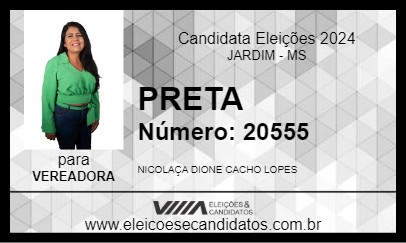 Candidato PRETA 2024 - JARDIM - Eleições