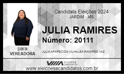 Candidato JULIA RAMIRES 2024 - JARDIM - Eleições