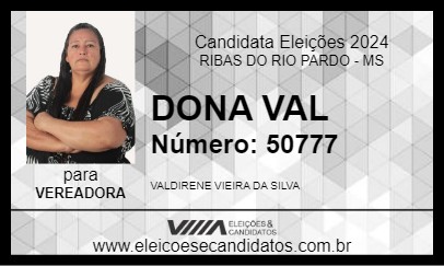 Candidato DONA VAL 2024 - RIBAS DO RIO PARDO - Eleições