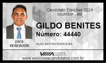 Candidato GILDO BENITES 2024 - IGUATEMI - Eleições