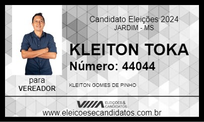 Candidato KLEITON TOKA 2024 - JARDIM - Eleições