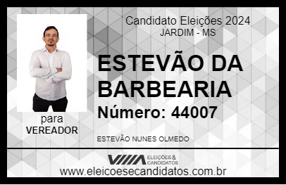 Candidato ESTEVÃO DA BARBEARIA 2024 - JARDIM - Eleições