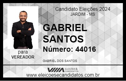 Candidato GABRIEL SANTOS 2024 - JARDIM - Eleições