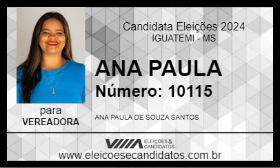 Candidato ANA PAULA 2024 - IGUATEMI - Eleições