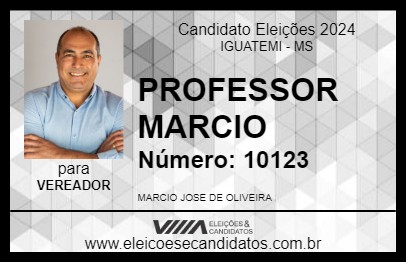 Candidato PROFESSOR MARCIO 2024 - IGUATEMI - Eleições