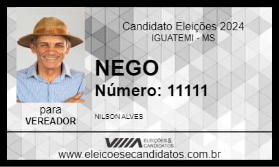 Candidato NEGO 2024 - IGUATEMI - Eleições