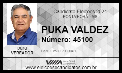 Candidato PUKA VALDEZ 2024 - PONTA PORÃ - Eleições