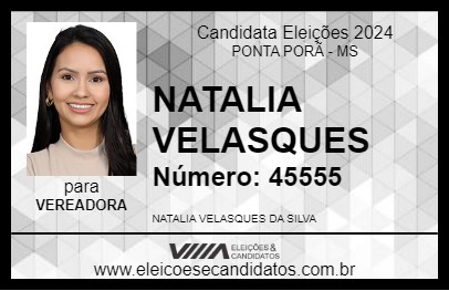 Candidato NATALIA VELASQUES 2024 - PONTA PORÃ - Eleições