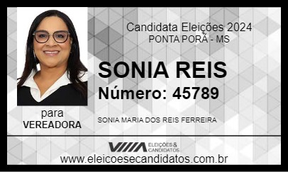 Candidato SONIA REIS 2024 - PONTA PORÃ - Eleições