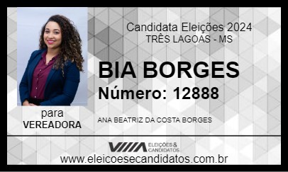 Candidato BIA BORGES 2024 - TRÊS LAGOAS - Eleições