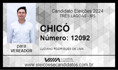 Candidato CHICÓ 2024 - TRÊS LAGOAS - Eleições