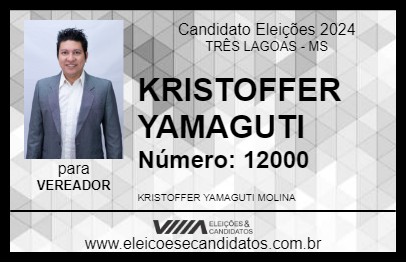 Candidato KRISTOFFER YAMAGUTI 2024 - TRÊS LAGOAS - Eleições