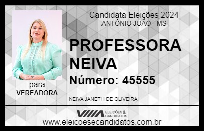 Candidato PROFESSORA NEIVA 2024 - ANTÔNIO JOÃO - Eleições