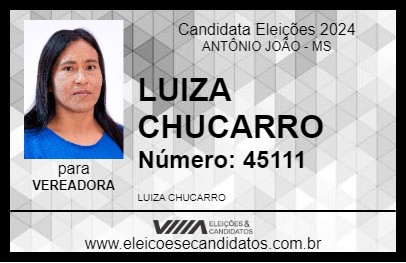 Candidato LUIZA CHUCARRO 2024 - ANTÔNIO JOÃO - Eleições