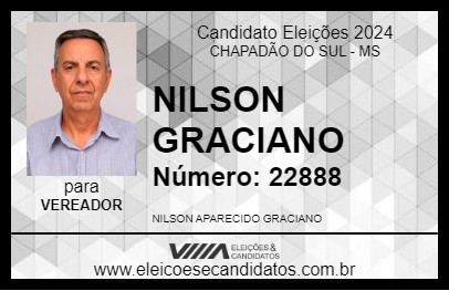 Candidato NILSON GRACIANO 2024 - CHAPADÃO DO SUL - Eleições