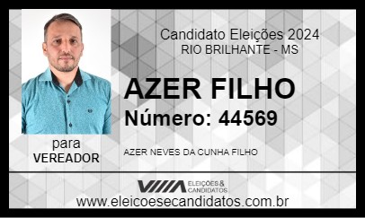 Candidato AZER FILHO 2024 - RIO BRILHANTE - Eleições