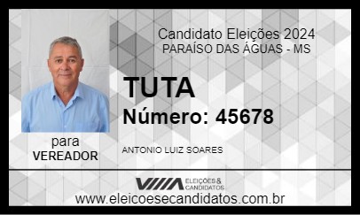 Candidato TUTA 2024 - PARAÍSO DAS ÁGUAS - Eleições