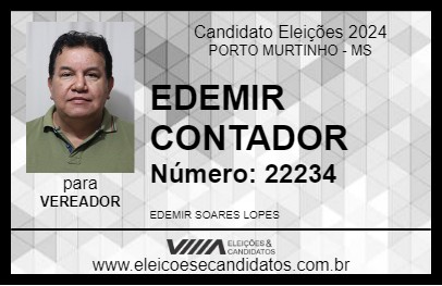 Candidato EDEMIR CONTADOR 2024 - PORTO MURTINHO - Eleições