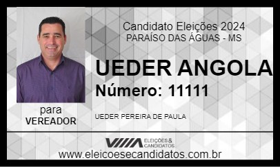 Candidato UEDER ANGOLA 2024 - PARAÍSO DAS ÁGUAS - Eleições