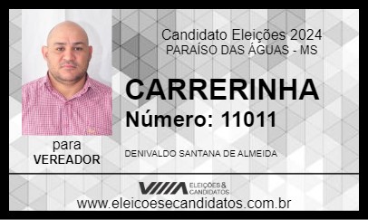 Candidato CARRERINHA 2024 - PARAÍSO DAS ÁGUAS - Eleições