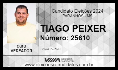 Candidato TIAGO PEIXER 2024 - PARANHOS - Eleições