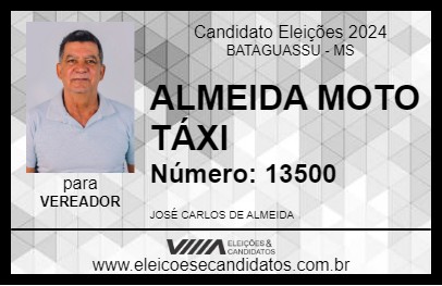 Candidato ALMEIDA MOTO TÁXI 2024 - BATAGUASSU - Eleições