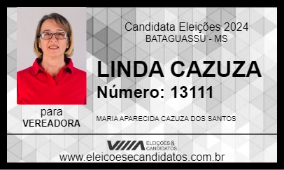 Candidato LINDA CAZUZA 2024 - BATAGUASSU - Eleições