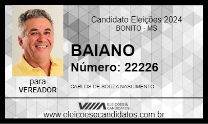 Candidato BAIANO 2024 - BONITO - Eleições