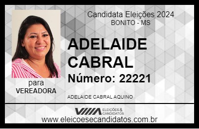 Candidato ADELAIDE CABRAL 2024 - BONITO - Eleições