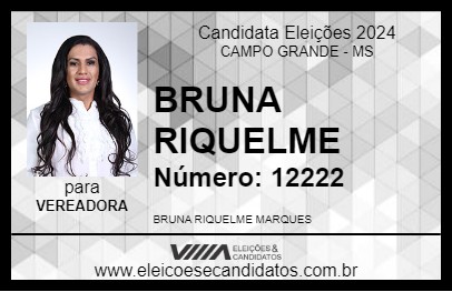 Candidato BRUNA RIQUELME 2024 - CAMPO GRANDE - Eleições