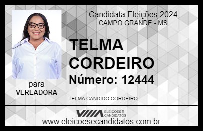 Candidato TELMA CORDEIRO 2024 - CAMPO GRANDE - Eleições