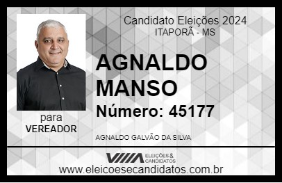 Candidato AGNALDO MANSO 2024 - ITAPORÃ - Eleições