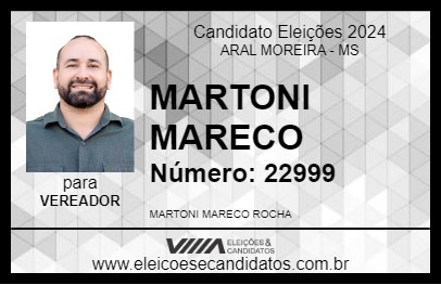 Candidato MARTONI MARECO 2024 - ARAL MOREIRA - Eleições