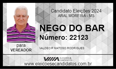 Candidato NEGO DO BAR 2024 - ARAL MOREIRA - Eleições