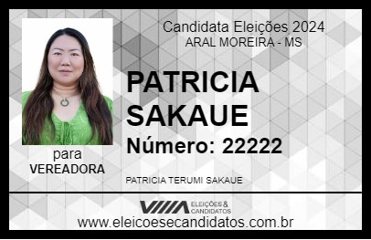 Candidato PATRICIA SAKAUE 2024 - ARAL MOREIRA - Eleições