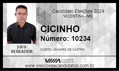 Candidato CICINHO 2024 - VICENTINA - Eleições