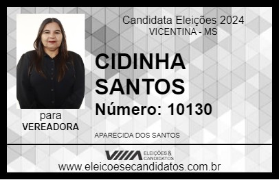 Candidato CIDINHA SANTOS  2024 - VICENTINA - Eleições