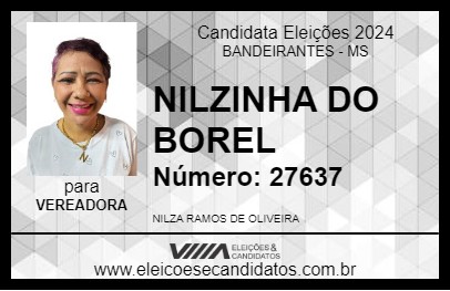 Candidato NILZINHA DO BOREL 2024 - BANDEIRANTES - Eleições