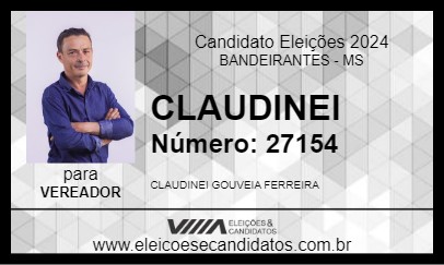 Candidato CLAUDINEI 2024 - BANDEIRANTES - Eleições