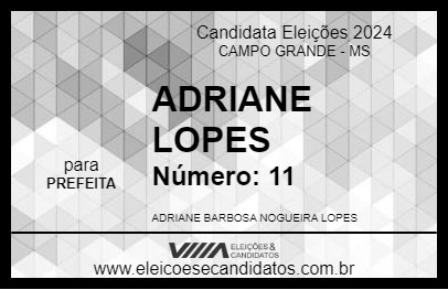 Candidato ADRIANE LOPES 2024 - CAMPO GRANDE - Eleições