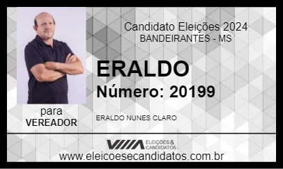 Candidato ERALDO 2024 - BANDEIRANTES - Eleições